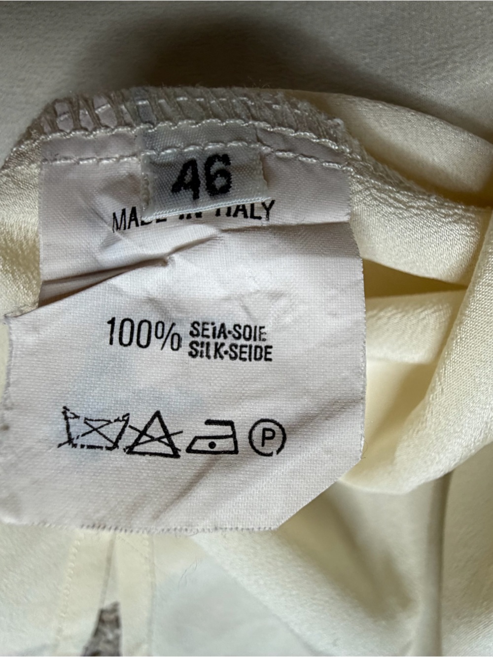 EMPORIO ARMANI Emporio Armani silk blouse 46 10 medium large cream ivory career - Picture 8 of 8